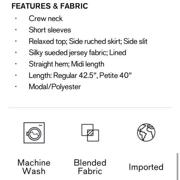 NWT! Express Silky Sueded Jersey Ruched T Shirt Midi Dress in Petite Medium - Picture 11 of 13